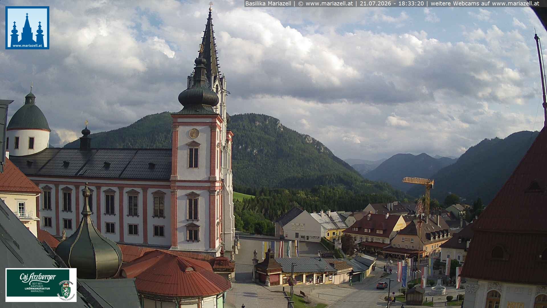 Archiv Foto Webcam Mariazell - Blick auf die Basilika