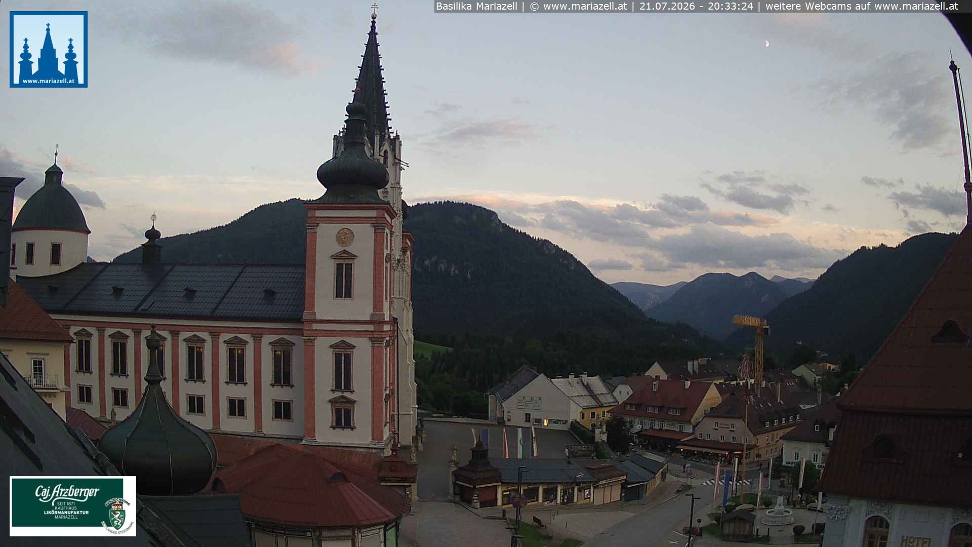 Archiv Foto Webcam Mariazell - Blick auf die Basilika