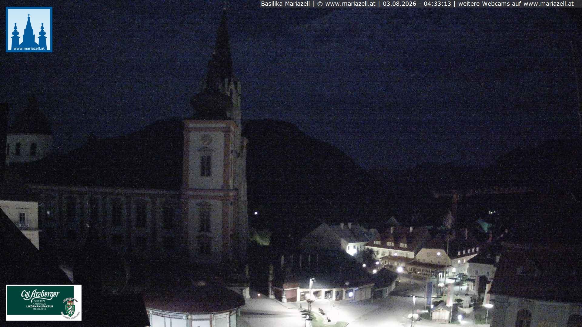 Archiv Foto Webcam Mariazell - Blick auf die Basilika