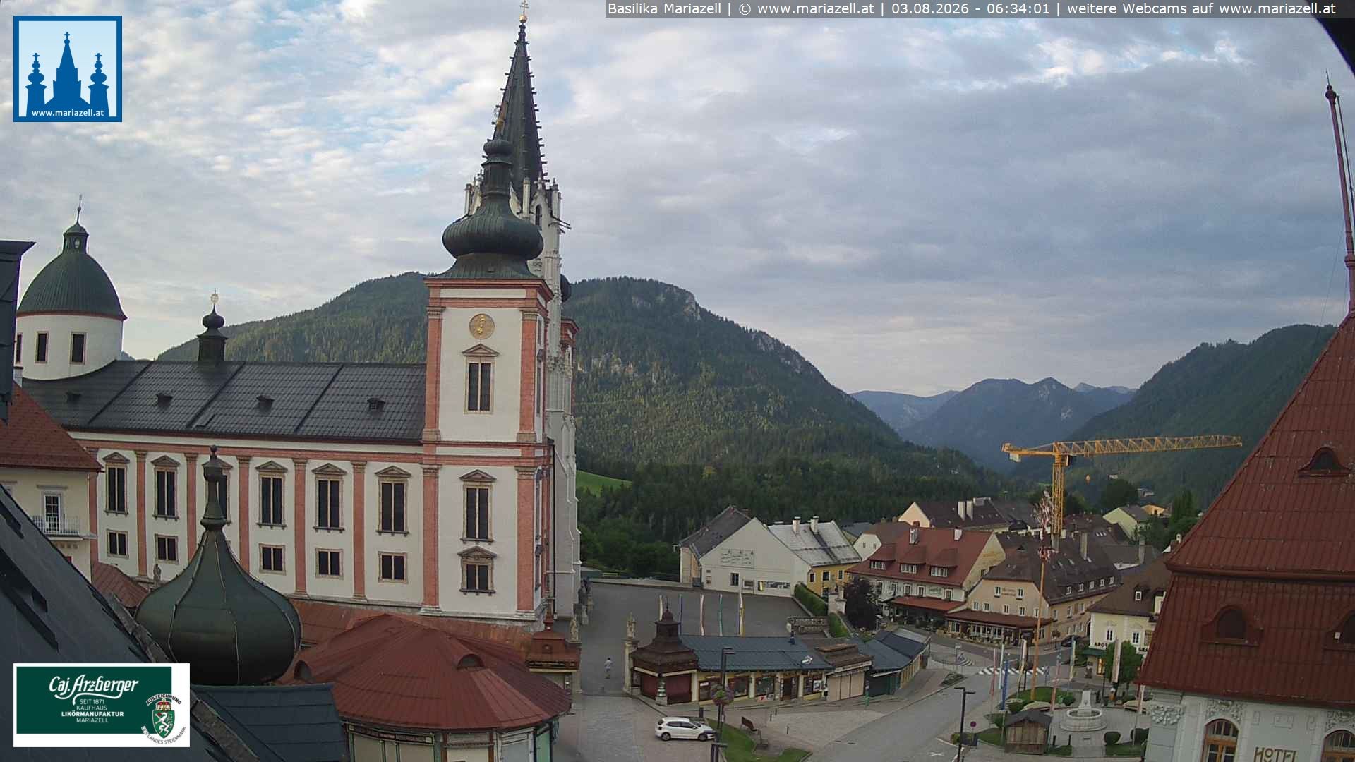 Archiv Foto Webcam Mariazell - Blick auf die Basilika