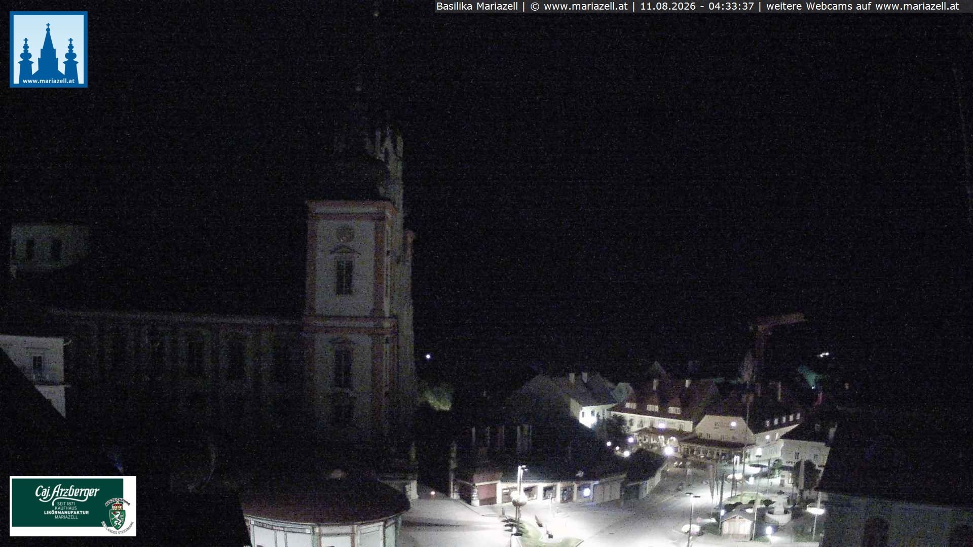 Archiv Foto Webcam Mariazell - Blick auf die Basilika