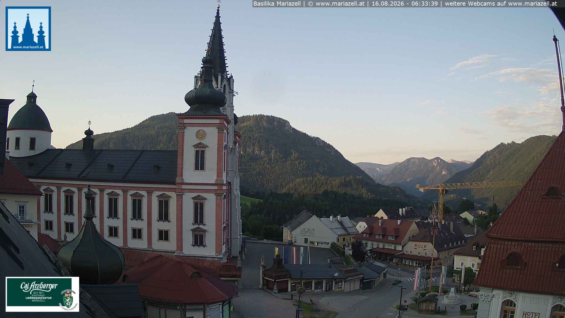 Archiv Foto Webcam Mariazell - Blick auf die Basilika
