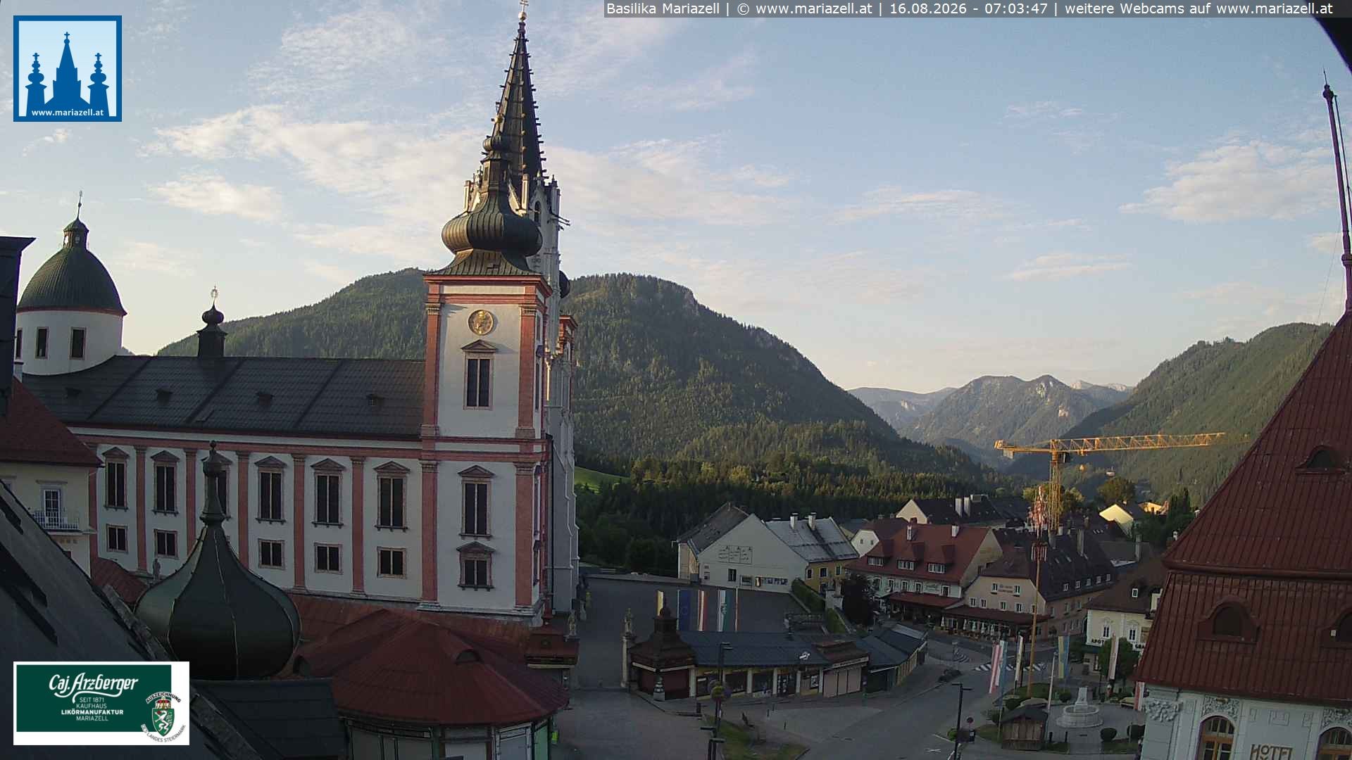 Archiv Foto Webcam Mariazell - Blick auf die Basilika