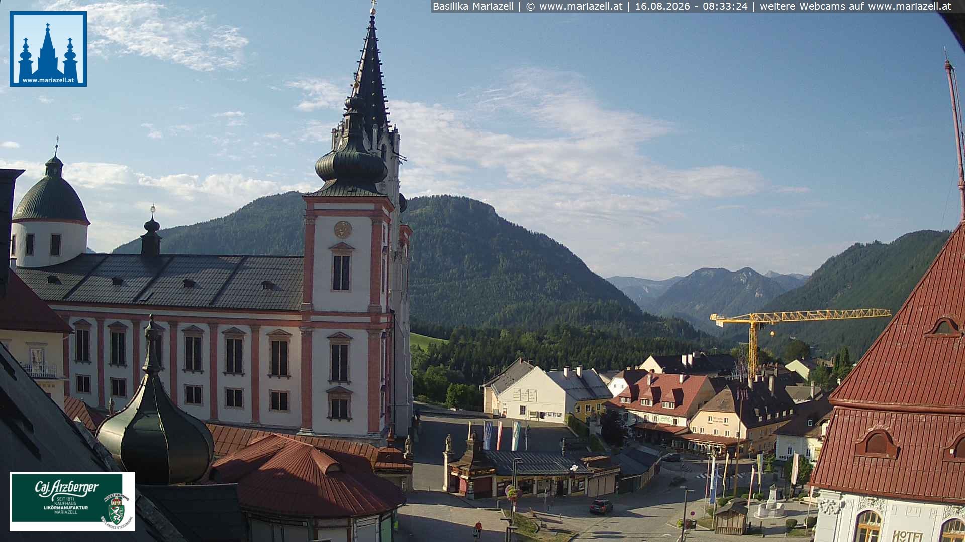Archiv Foto Webcam Mariazell - Blick auf die Basilika