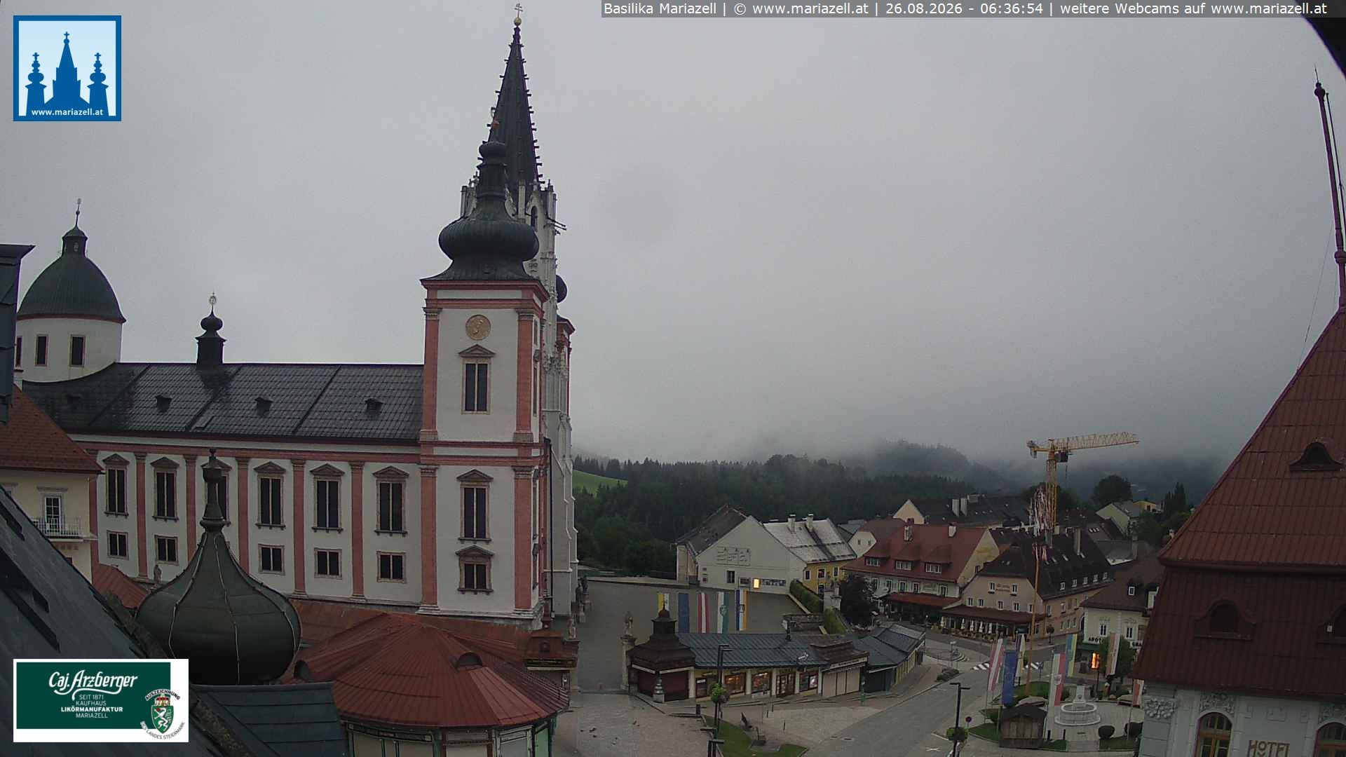 Archiv Foto Webcam Mariazell - Blick auf die Basilika