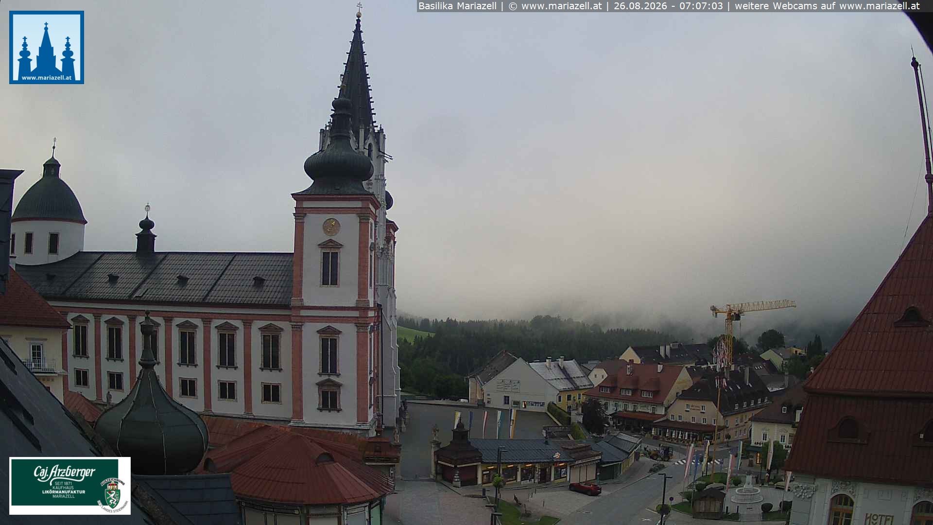 Archiv Foto Webcam Mariazell - Blick auf die Basilika