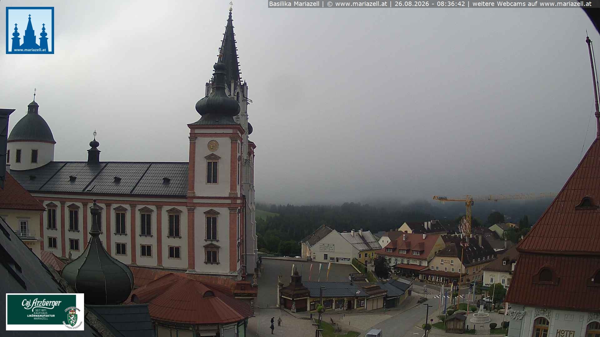 Archiv Foto Webcam Mariazell - Blick auf die Basilika