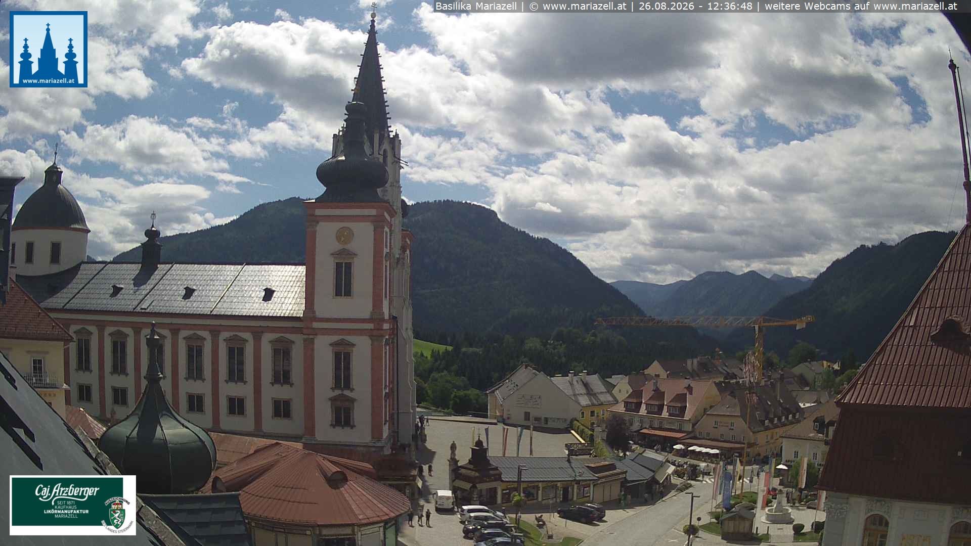 Archiv Foto Webcam Mariazell - Blick auf die Basilika