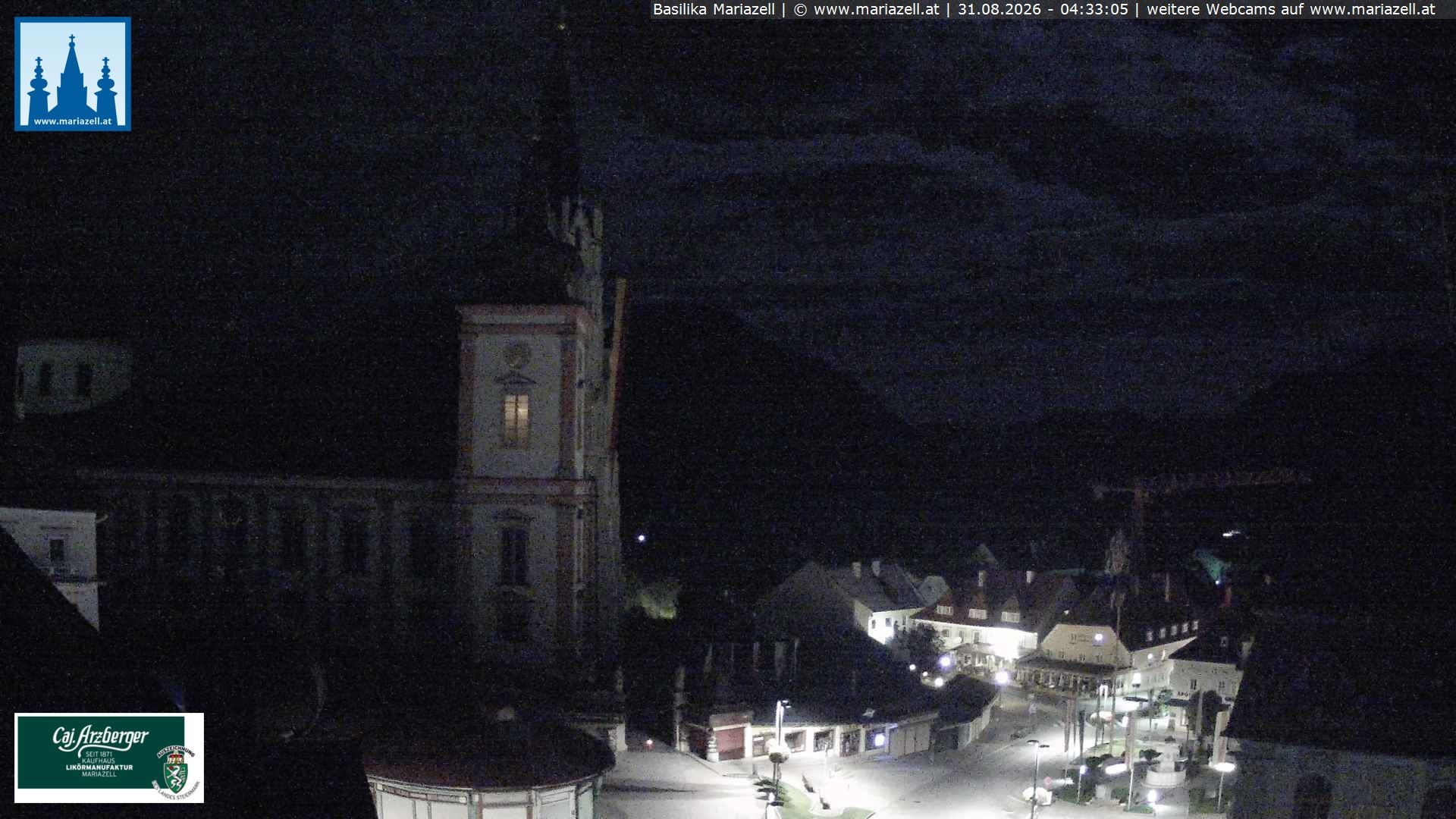 Archiv Foto Webcam Mariazell - Blick auf die Basilika