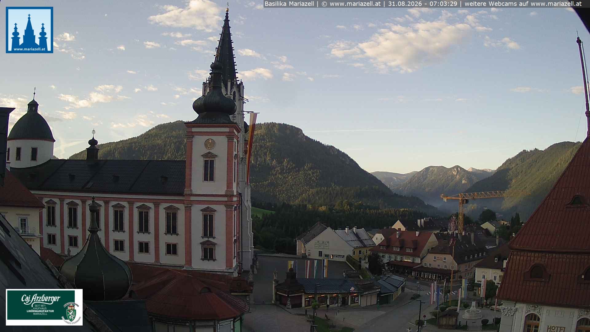 Archiv Foto Webcam Mariazell - Blick auf die Basilika
