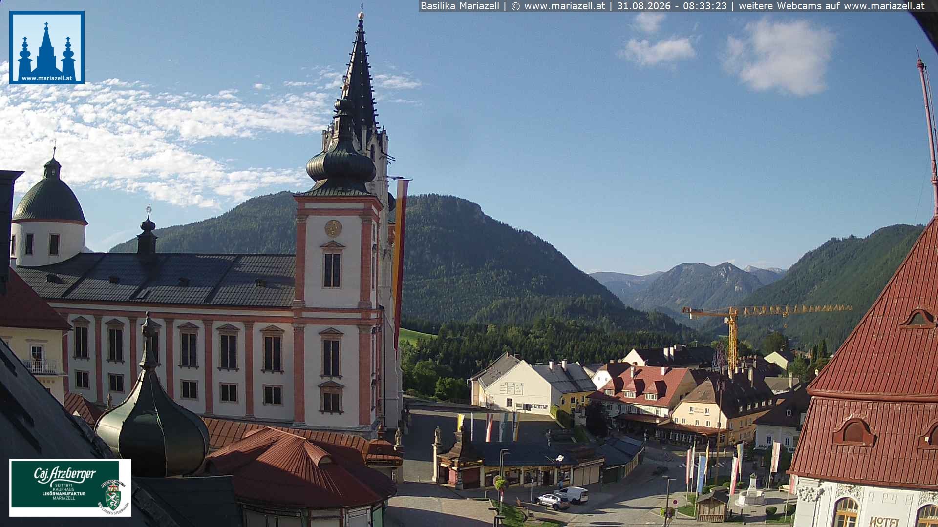 Archiv Foto Webcam Mariazell - Blick auf die Basilika