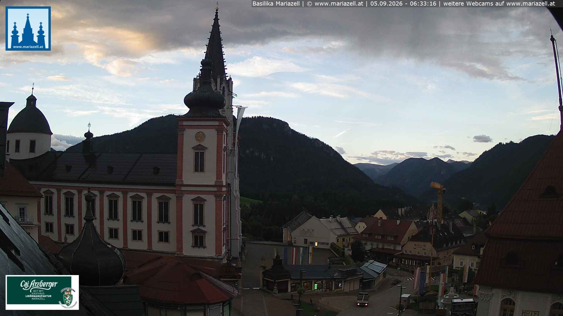 Archiv Foto Webcam Mariazell - Blick auf die Basilika