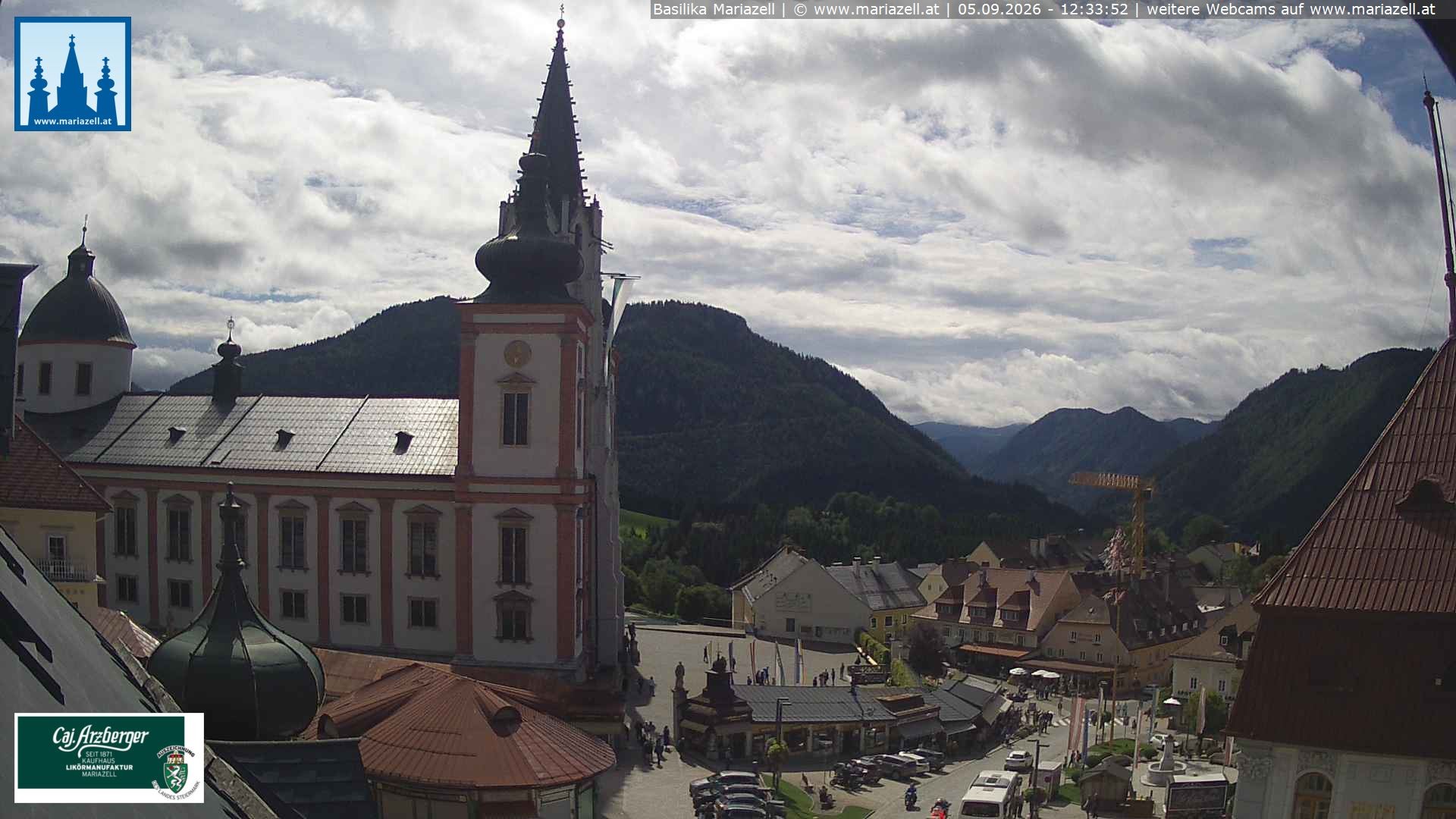 Archiv Foto Webcam Mariazell - Blick auf die Basilika