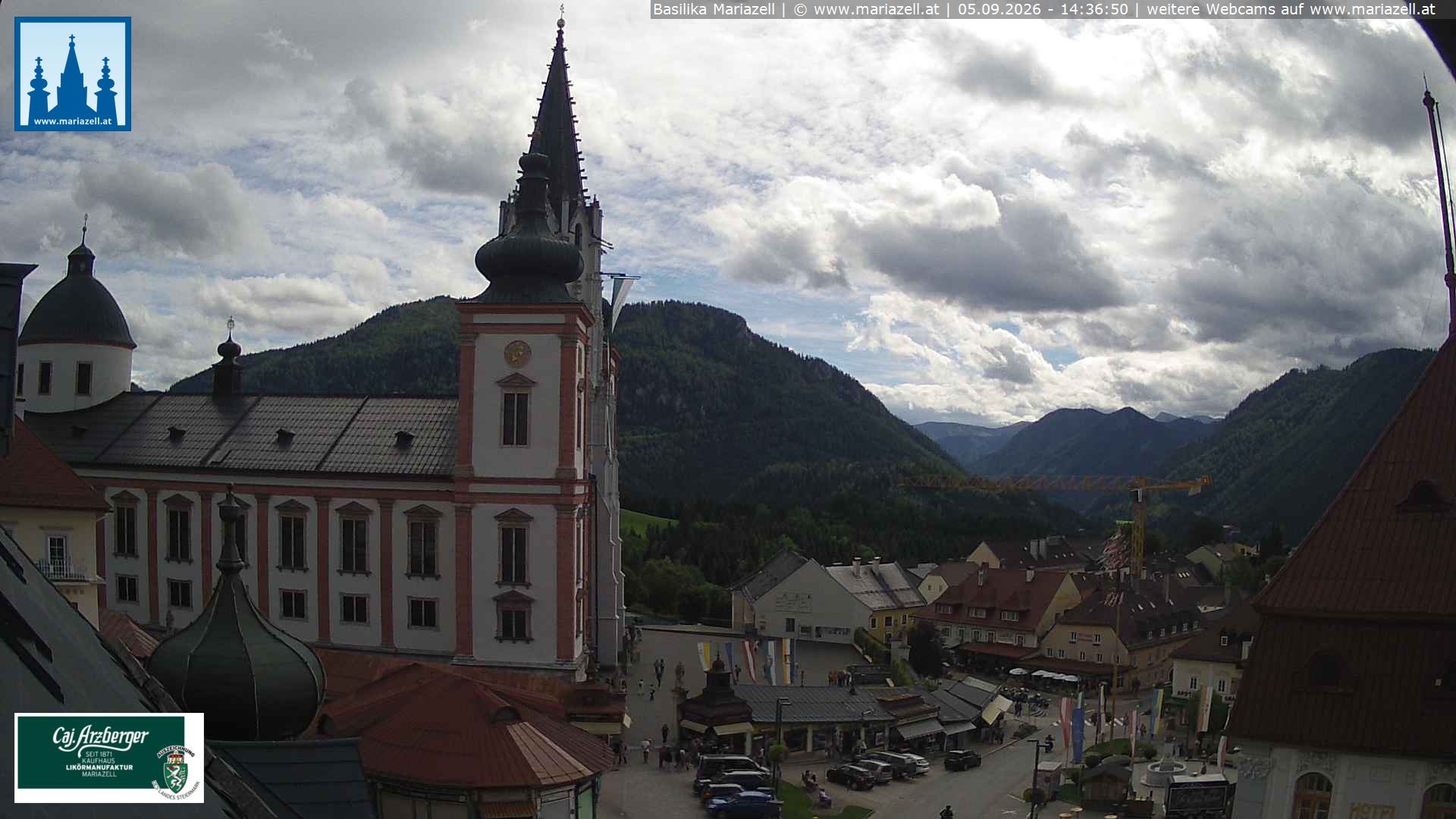 Archiv Foto Webcam Mariazell - Blick auf die Basilika