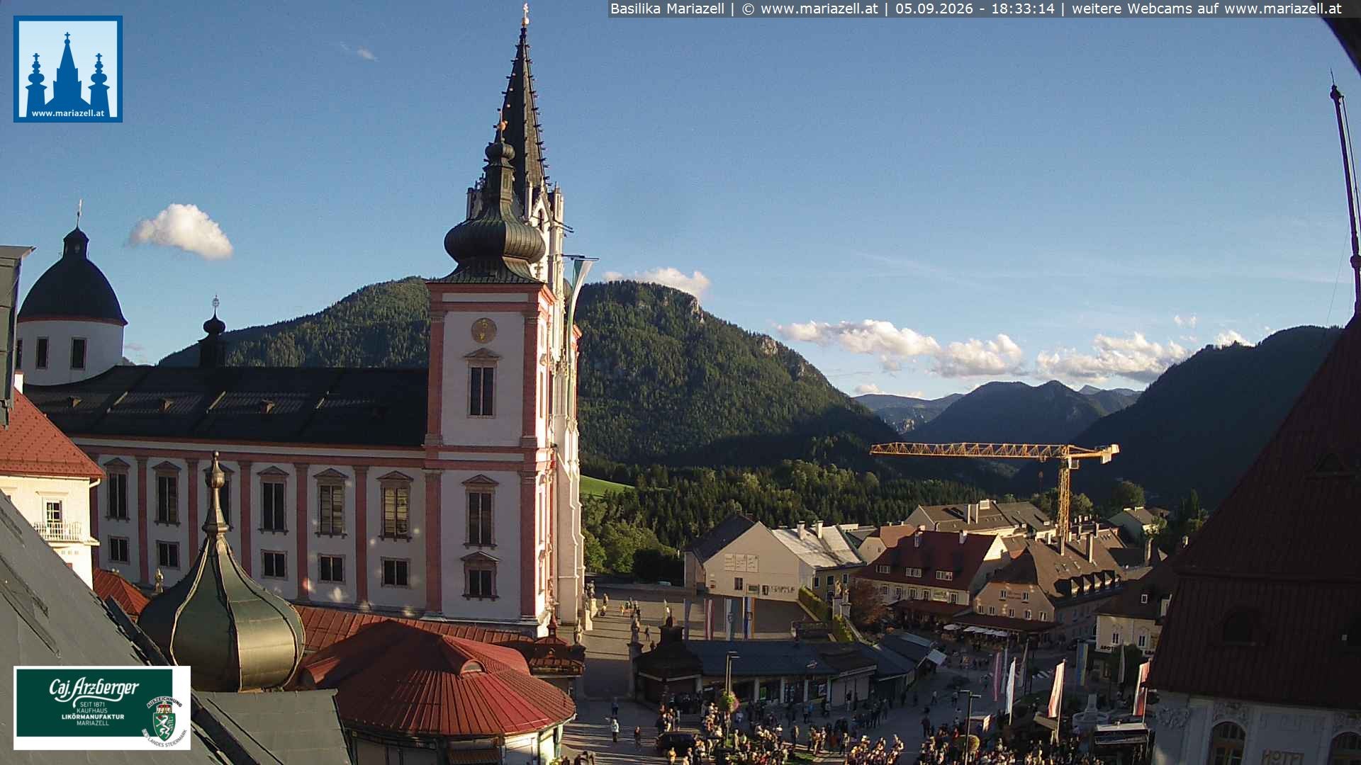 Archiv Foto Webcam Mariazell - Blick auf die Basilika