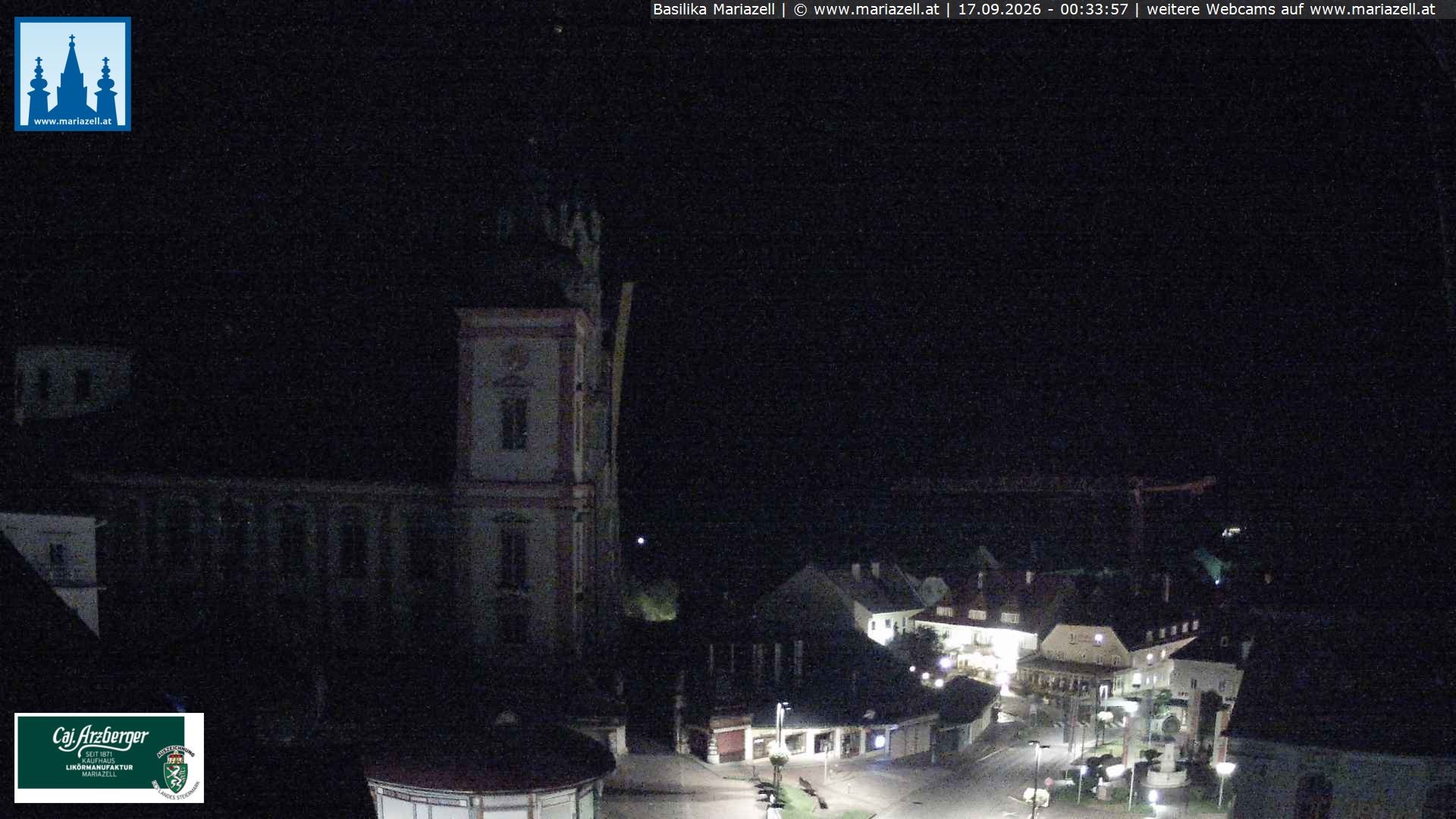 Archiv Foto Webcam Mariazell - Blick auf die Basilika