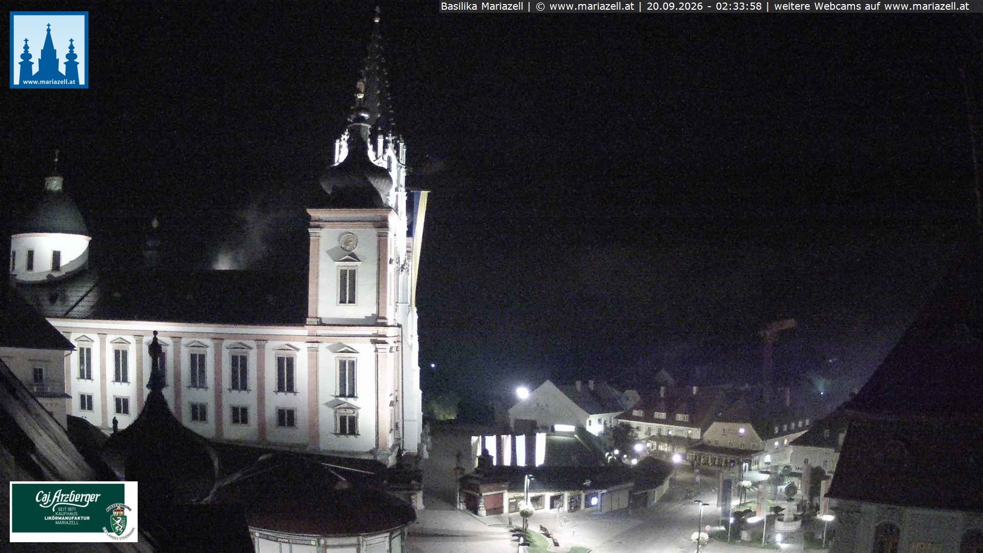 Archiv Foto Webcam Mariazell - Blick auf die Basilika