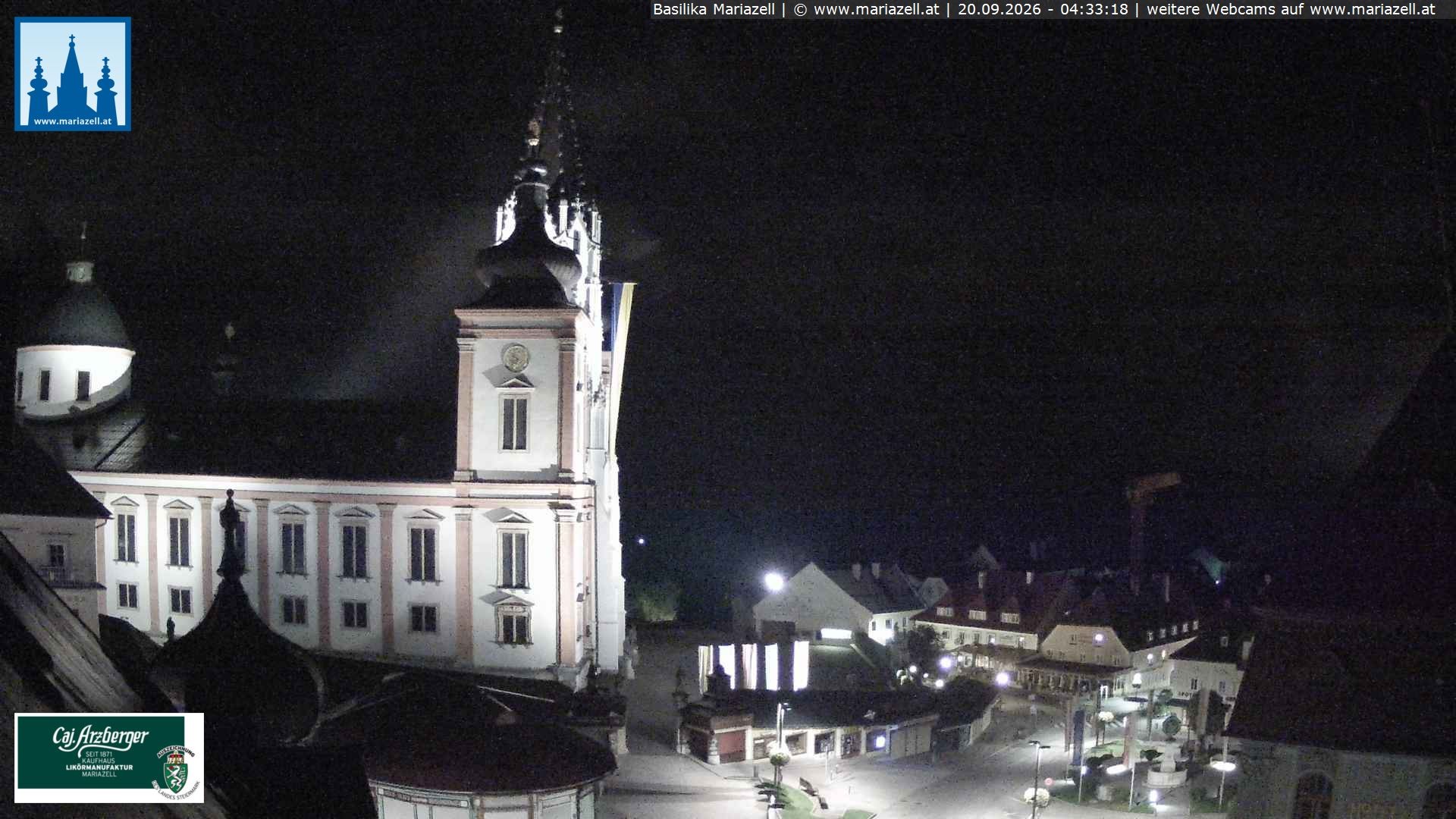 Archiv Foto Webcam Mariazell - Blick auf die Basilika