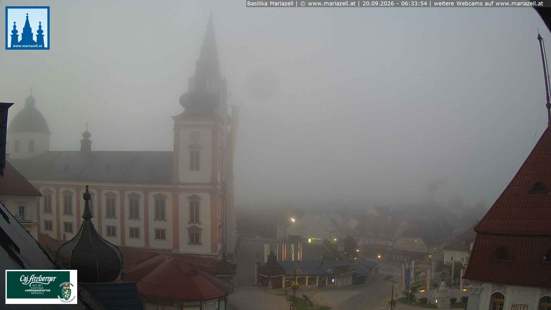 Archiv Foto Webcam Mariazell - Blick auf die Basilika