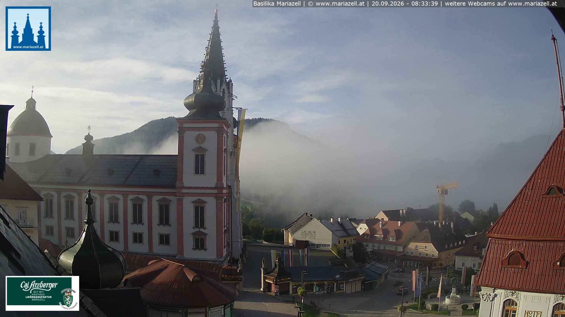 Archiv Foto Webcam Mariazell - Blick auf die Basilika