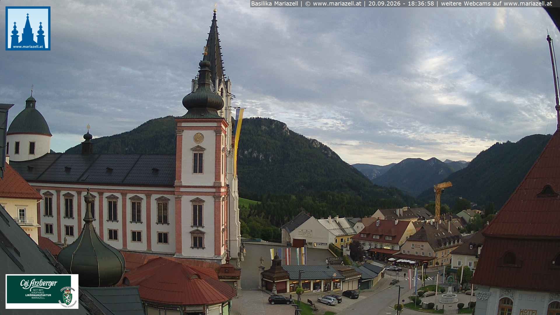 Archiv Foto Webcam Mariazell - Blick auf die Basilika