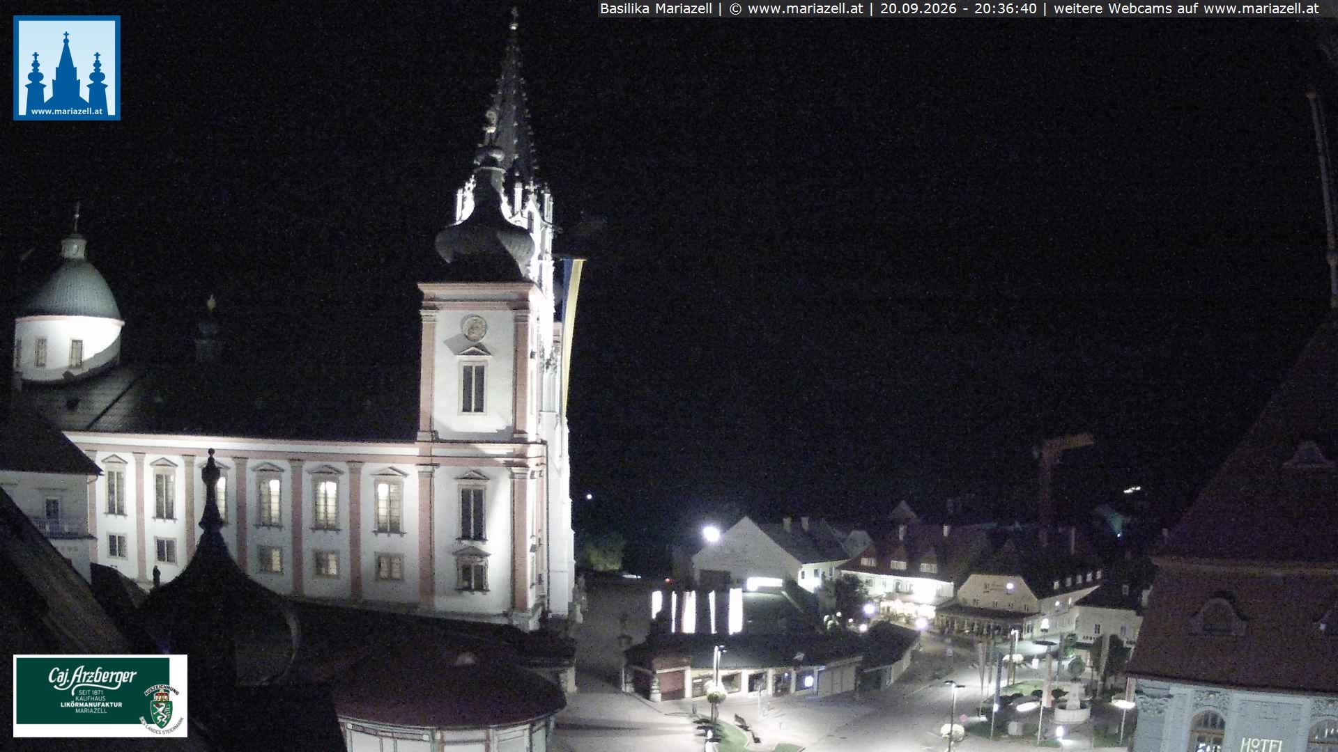 Archiv Foto Webcam Mariazell - Blick auf die Basilika