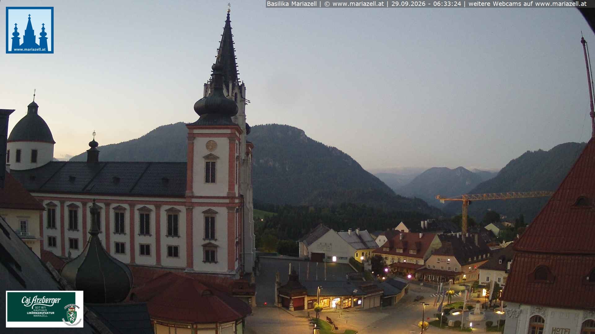 Archiv Foto Webcam Mariazell - Blick auf die Basilika