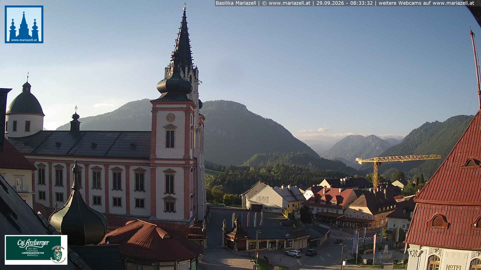 Archiv Foto Webcam Mariazell - Blick auf die Basilika