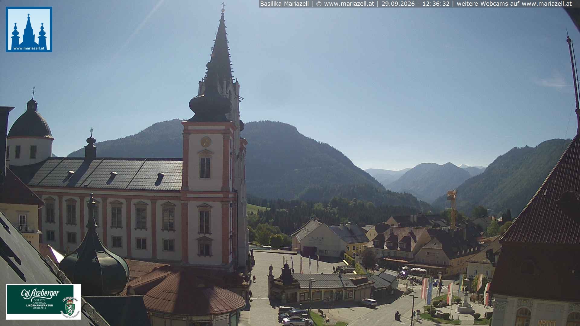 Archiv Foto Webcam Mariazell - Blick auf die Basilika