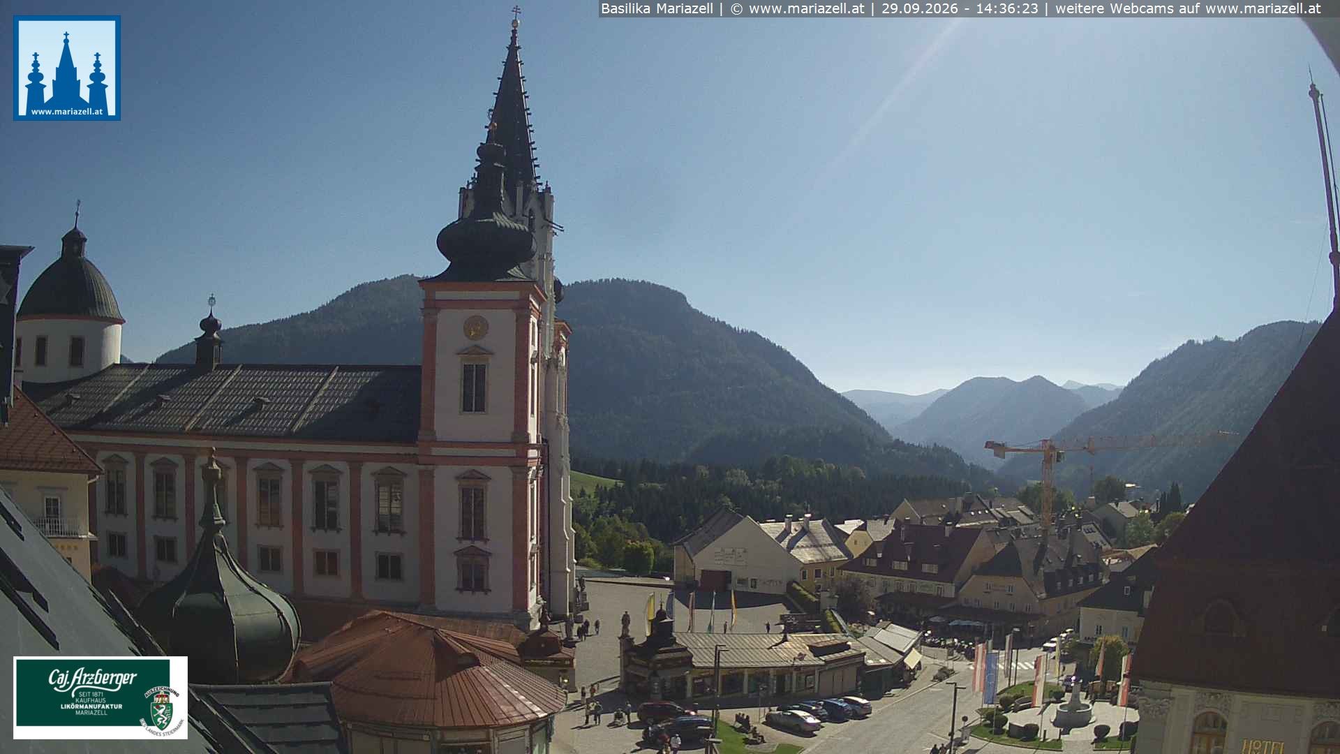 Archiv Foto Webcam Mariazell - Blick auf die Basilika