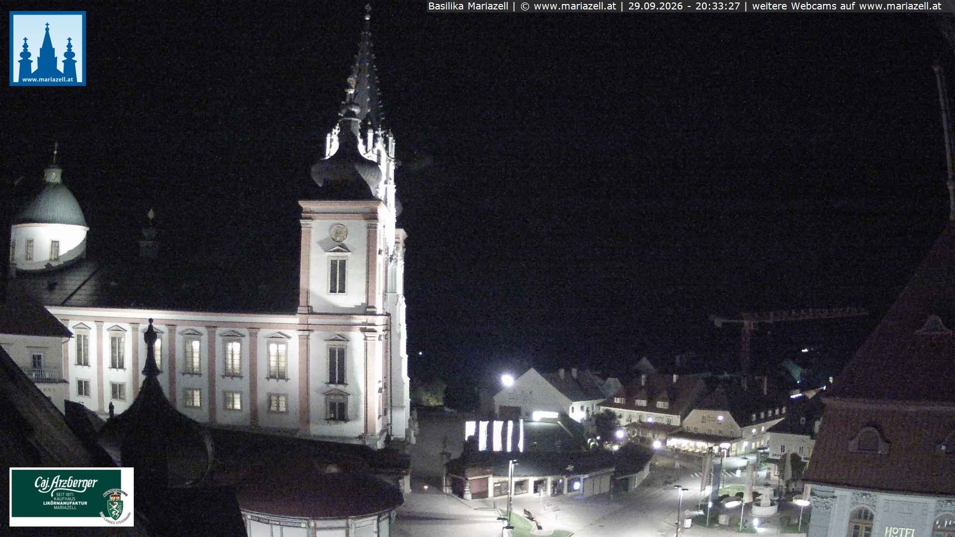 Archiv Foto Webcam Mariazell - Blick auf die Basilika