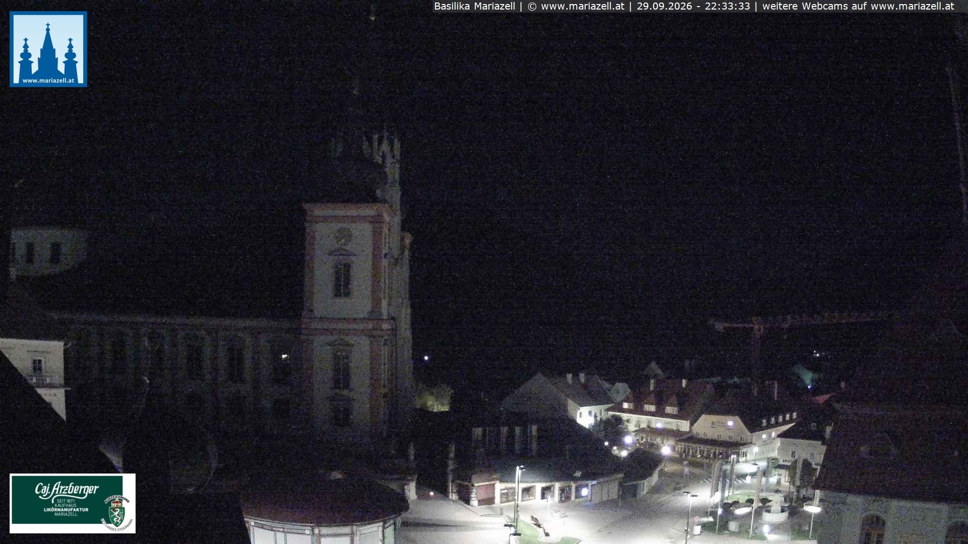 Archiv Foto Webcam Mariazell - Blick auf die Basilika