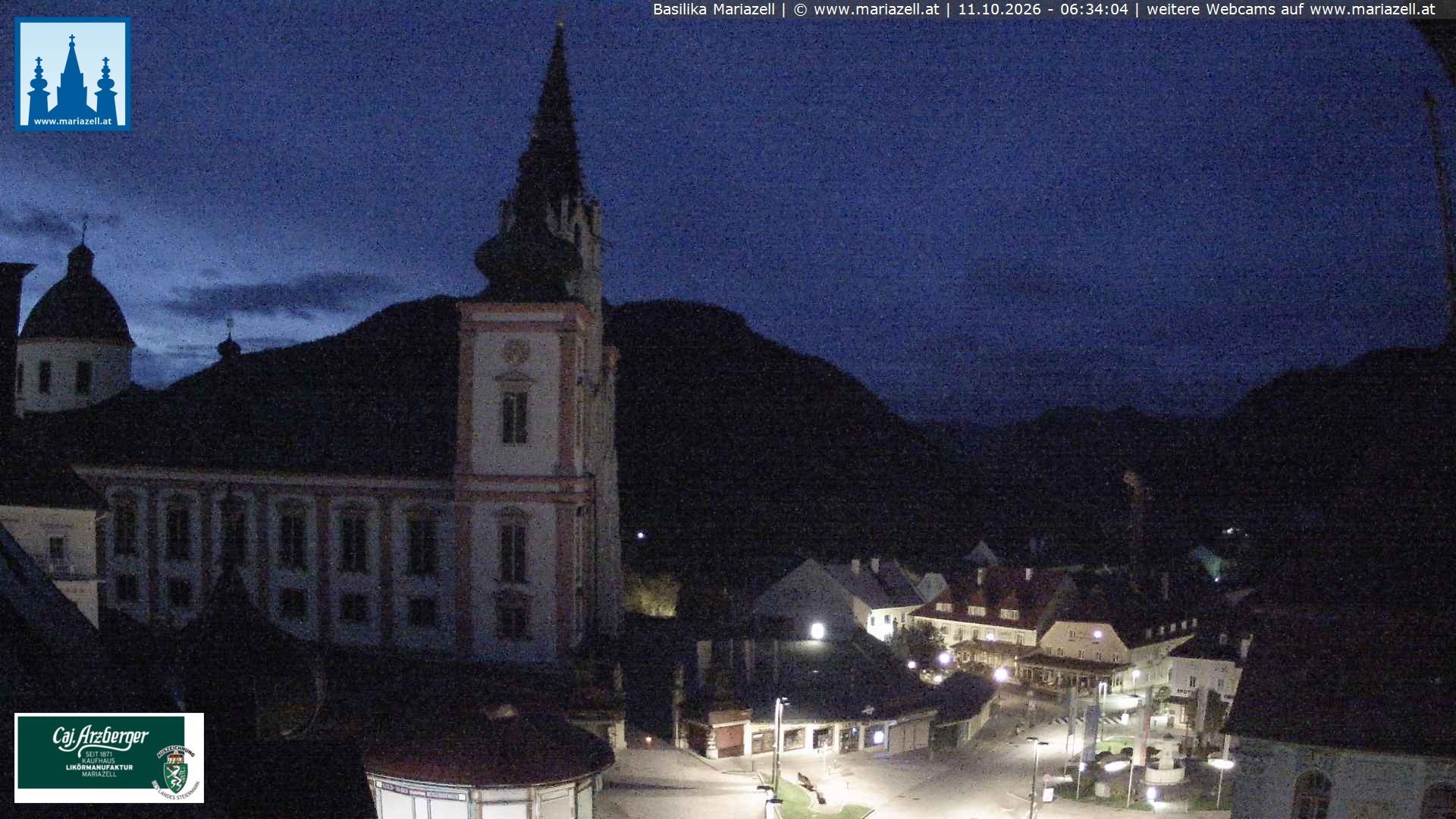 Archiv Foto Webcam Mariazell - Blick auf die Basilika