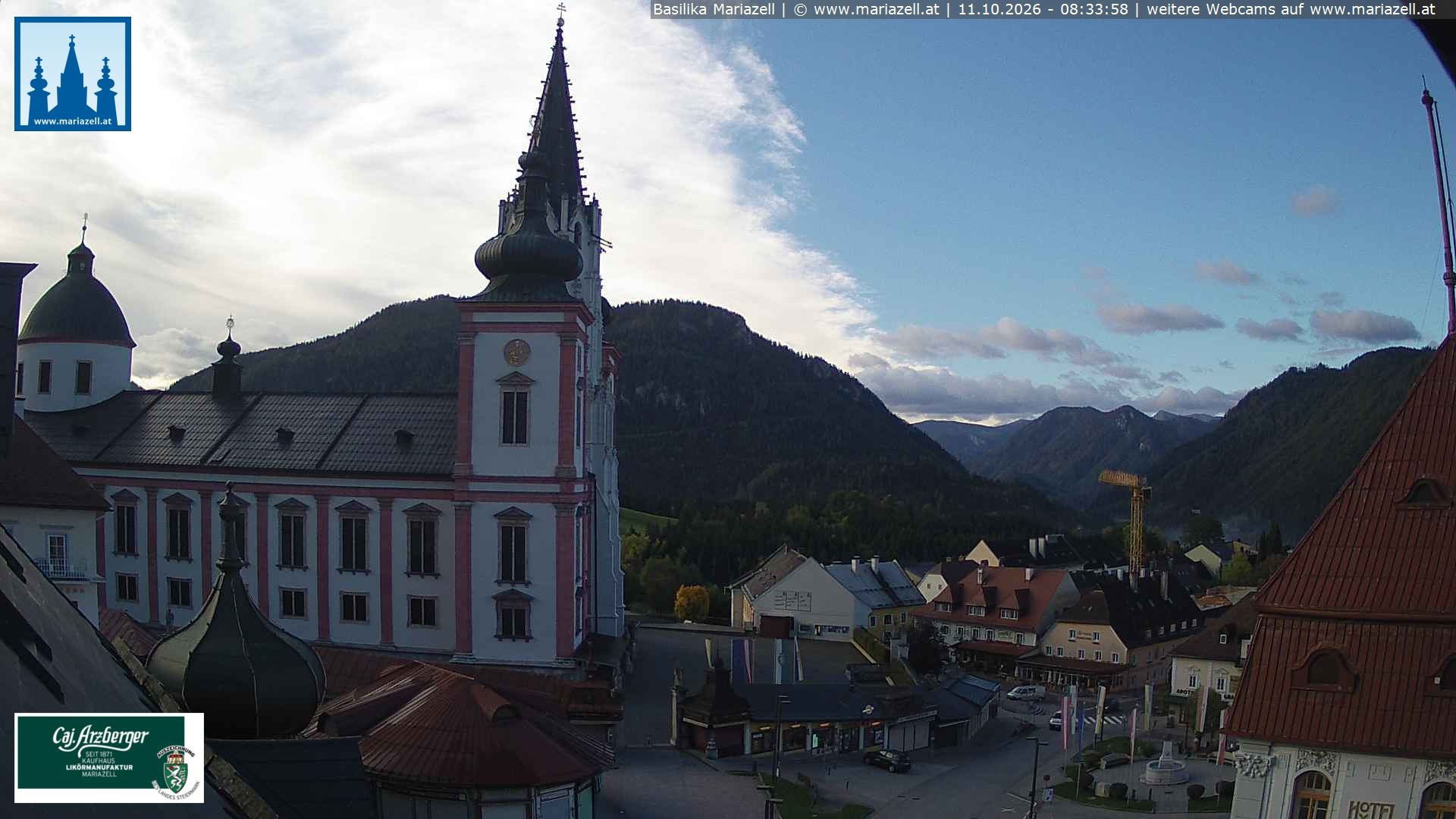 Archiv Foto Webcam Mariazell - Blick auf die Basilika