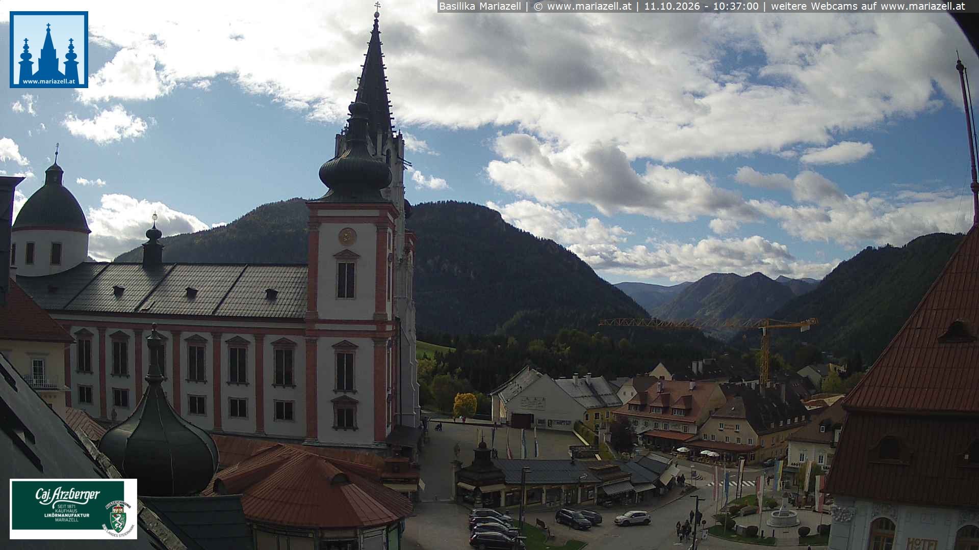 Archiv Foto Webcam Mariazell - Blick auf die Basilika