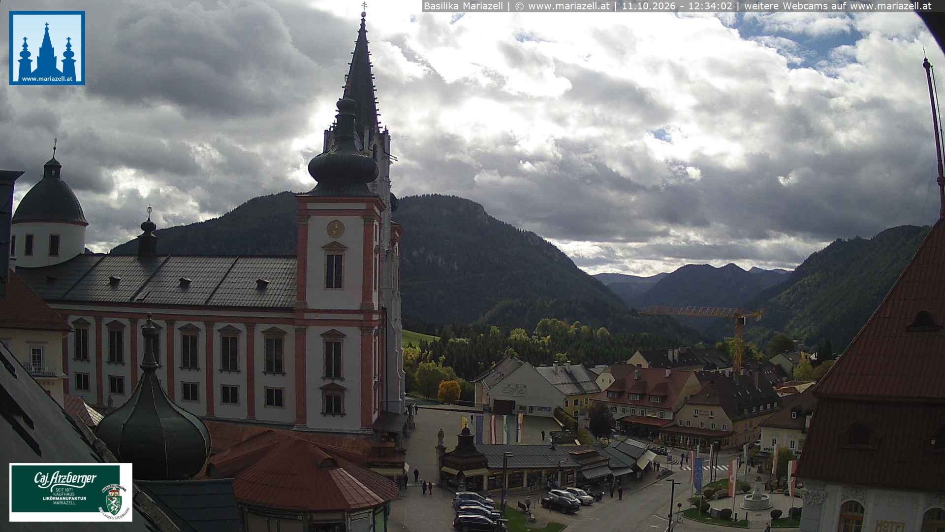 Archiv Foto Webcam Mariazell - Blick auf die Basilika