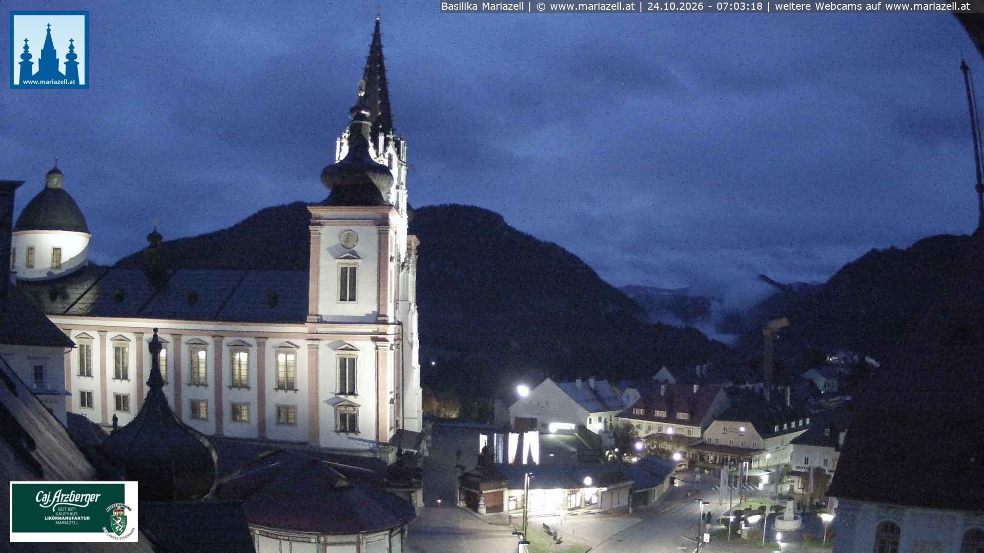 Archiv Foto Webcam Mariazell - Blick auf die Basilika