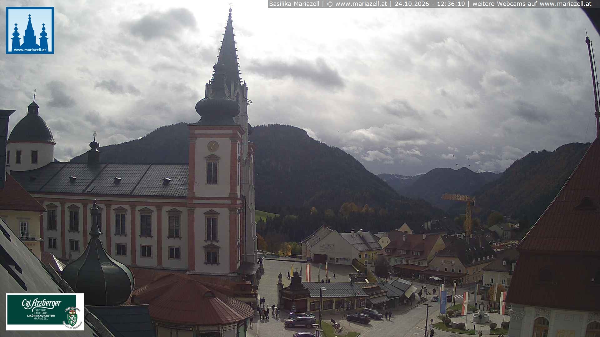 Archiv Foto Webcam Mariazell - Blick auf die Basilika