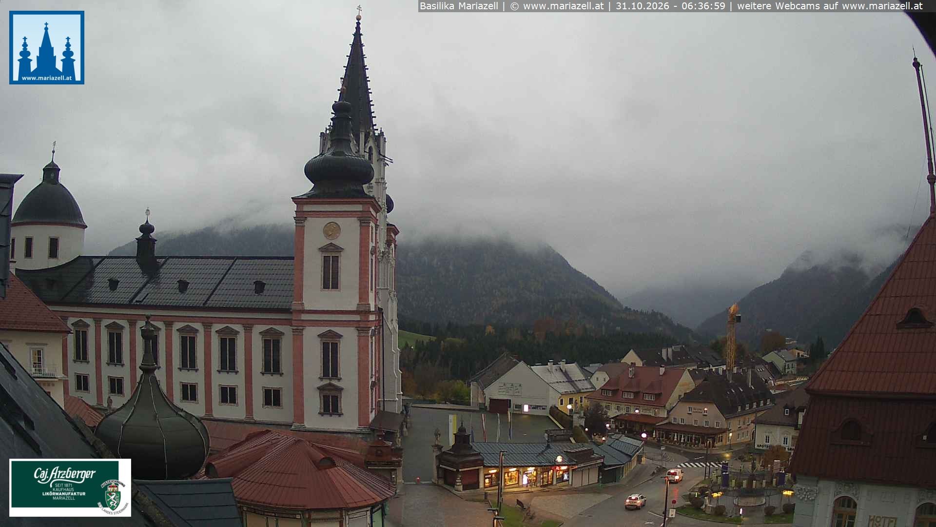 Archiv Foto Webcam Mariazell - Blick auf die Basilika