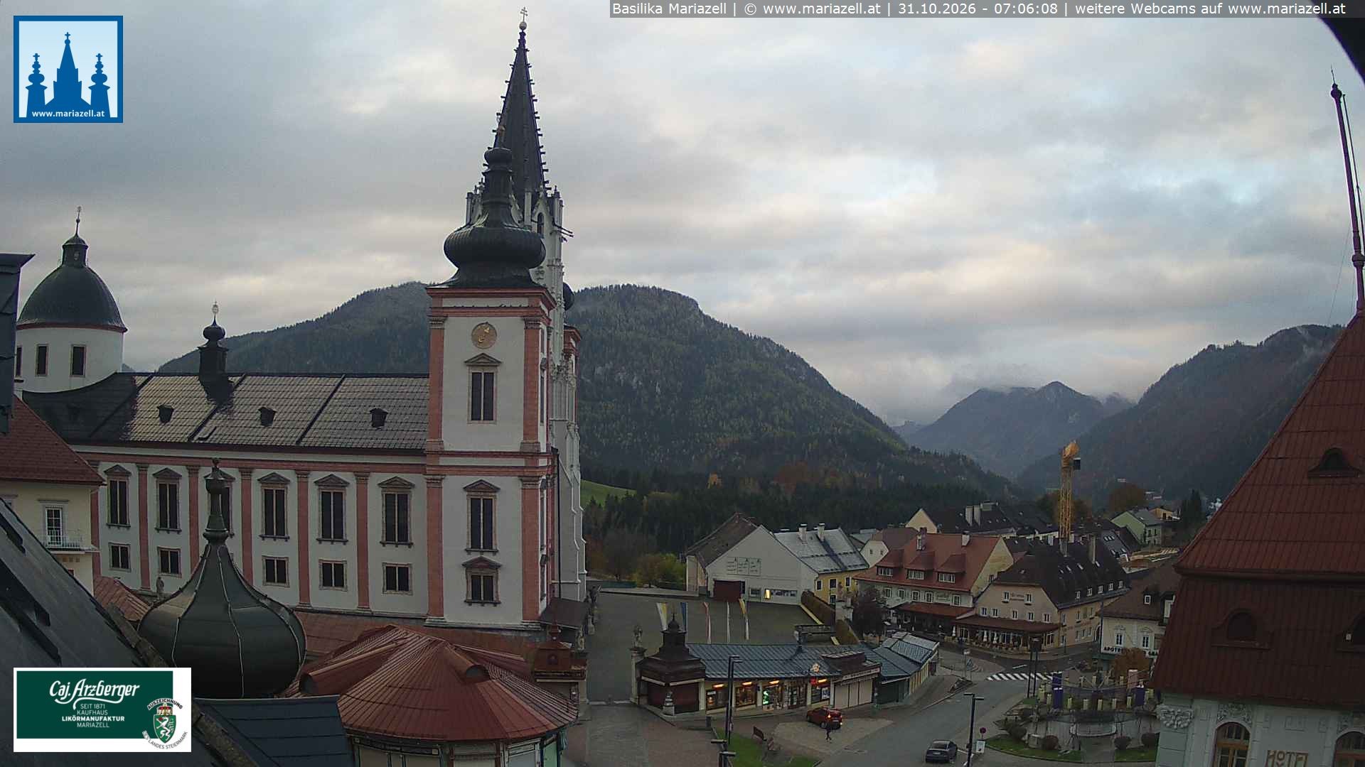Archiv Foto Webcam Mariazell - Blick auf die Basilika