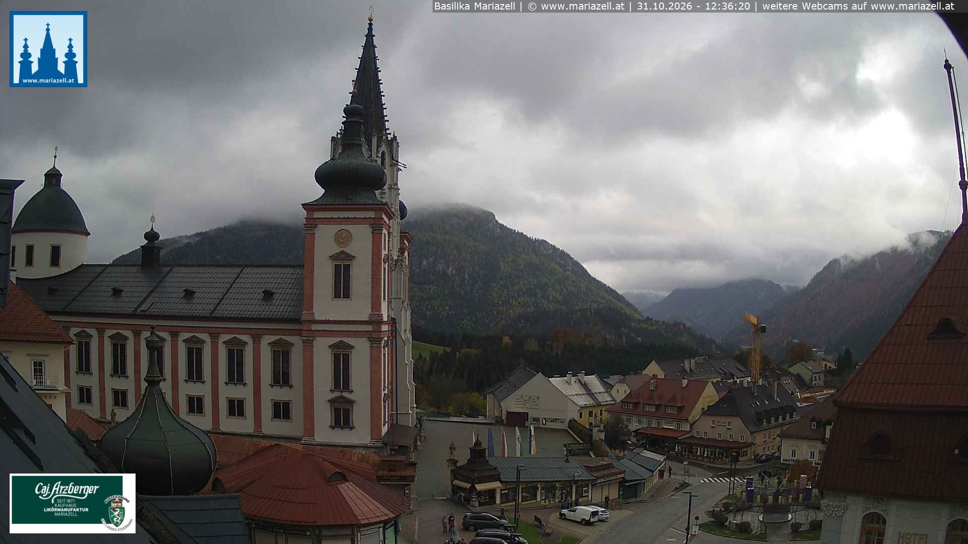 Archiv Foto Webcam Mariazell - Blick auf die Basilika