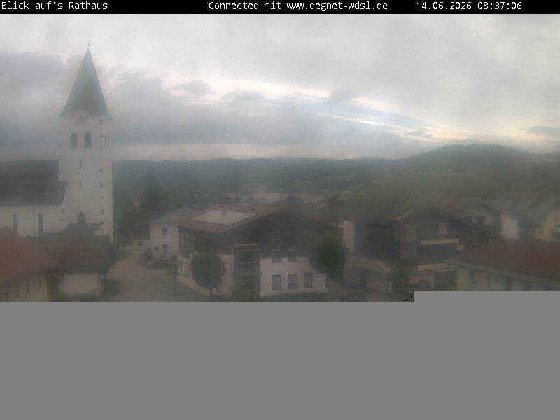 Archived image Webcam Hunderdorf - view towards church St. Nikolaus