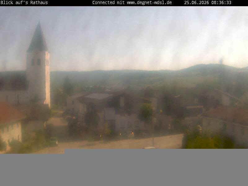 Archived image Webcam Hunderdorf - view towards church St. Nikolaus