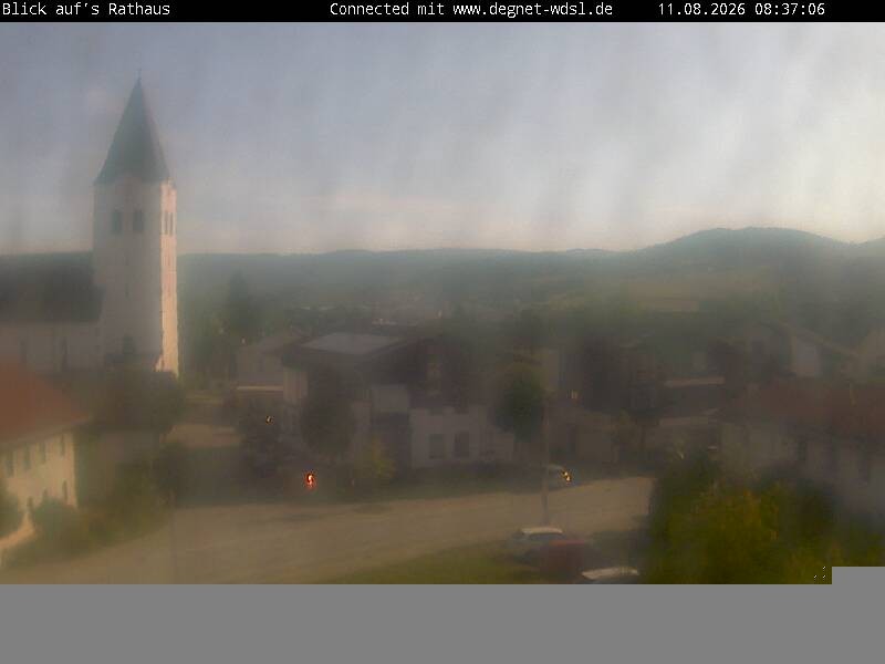 Archived image Webcam Hunderdorf - view towards church St. Nikolaus