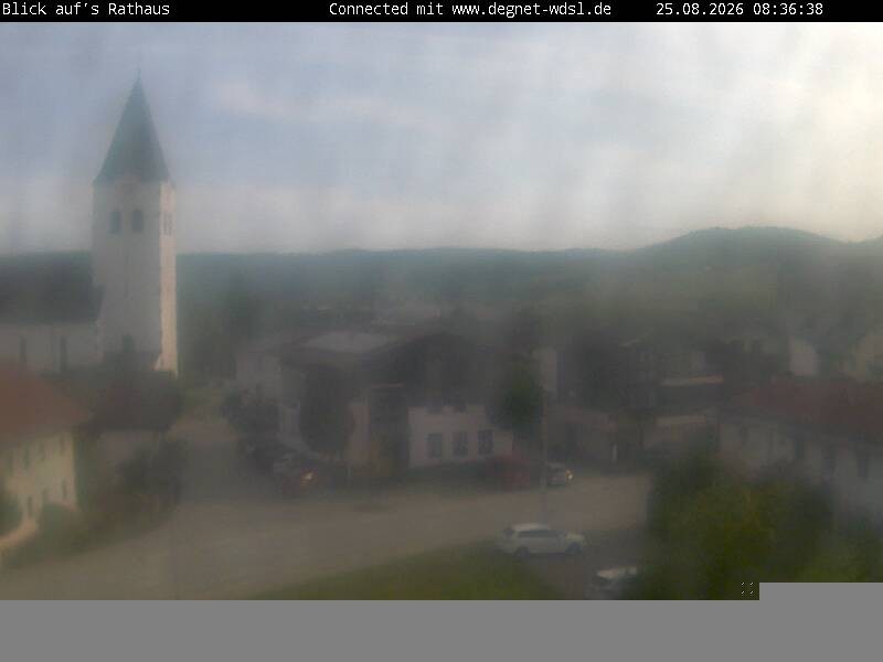 Archived image Webcam Hunderdorf - view towards church St. Nikolaus