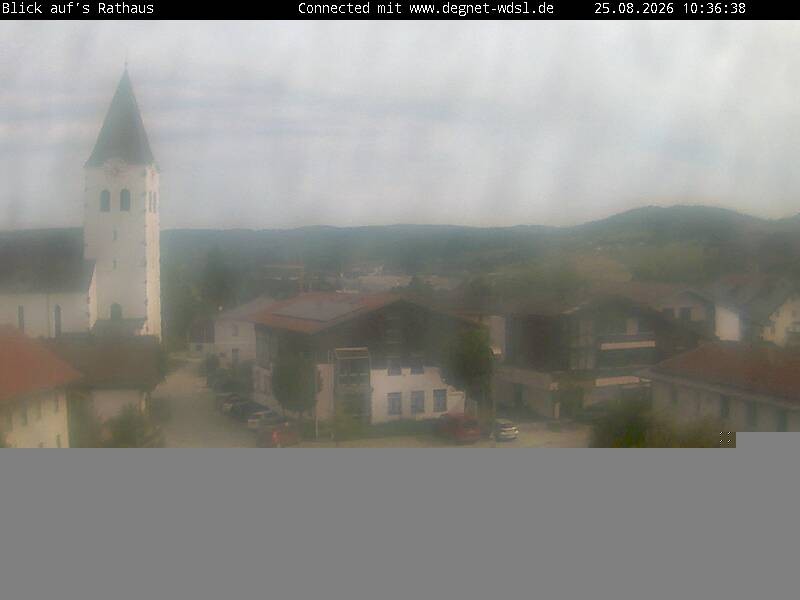 Archived image Webcam Hunderdorf - view towards church St. Nikolaus