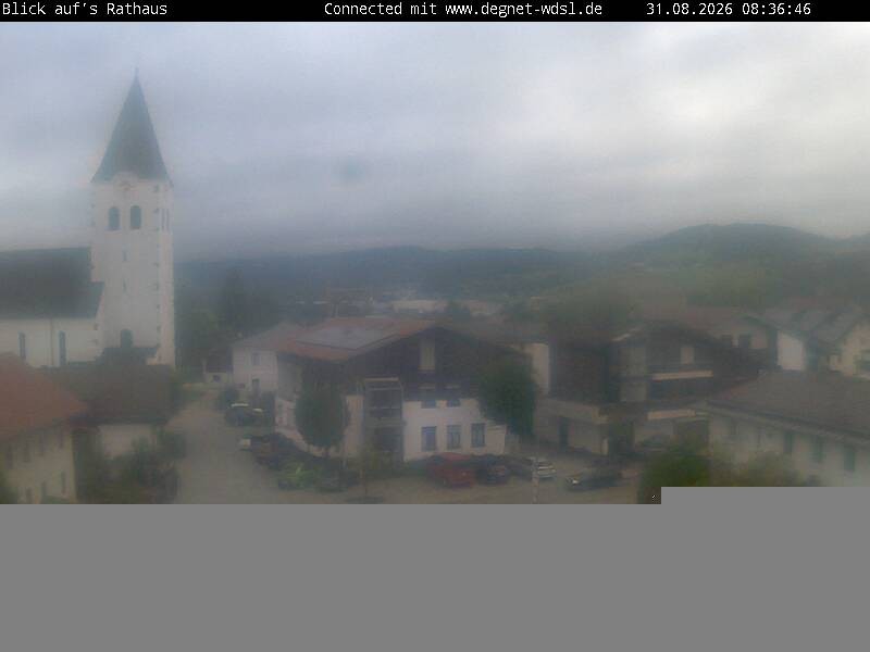 Archived image Webcam Hunderdorf - view towards church St. Nikolaus