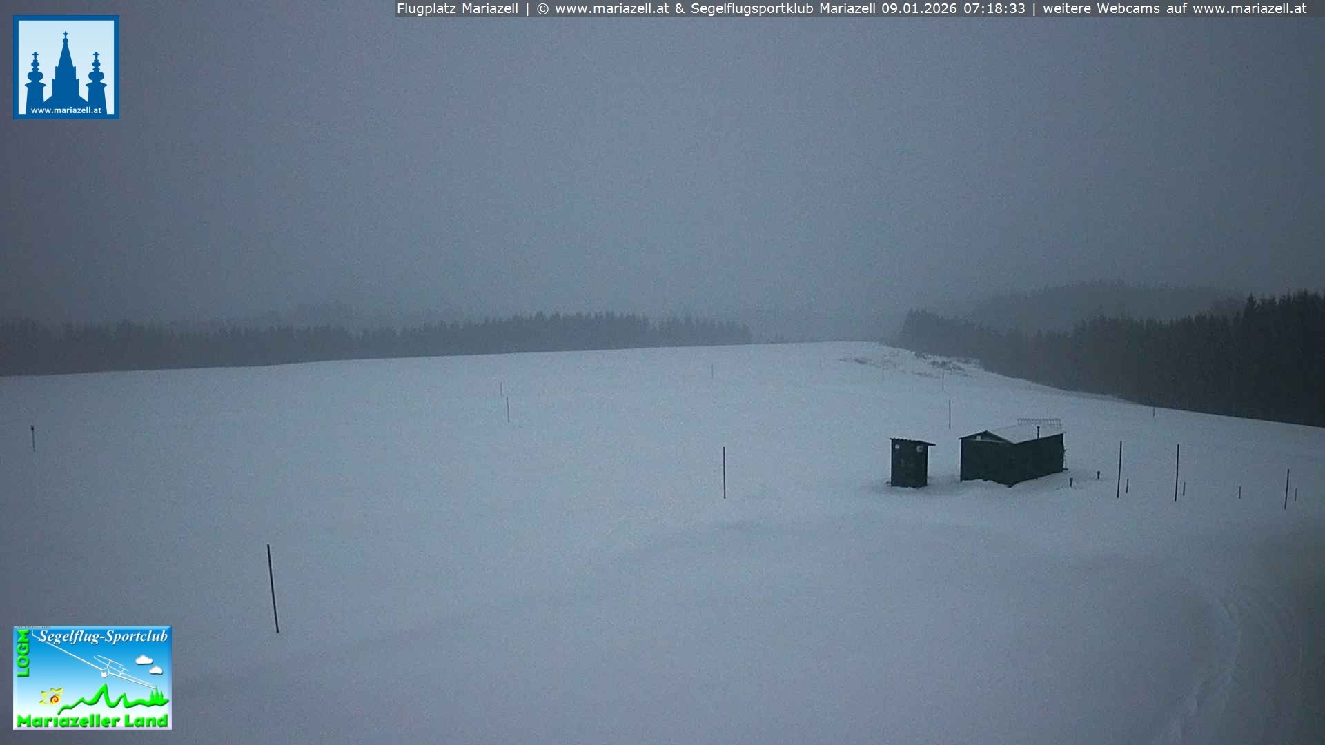 Archiv Foto Webcam Flugplatz Mariazell Blick Richtung Nordwesten