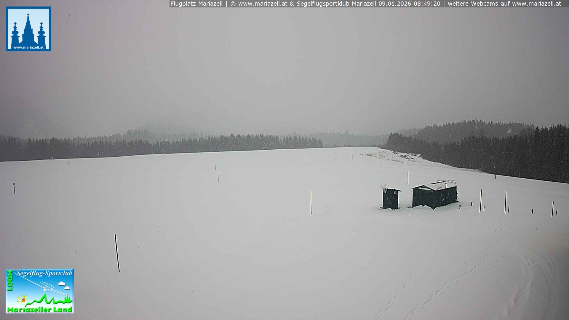 Archiv Foto Webcam Flugplatz Mariazell Blick Richtung Nordwesten