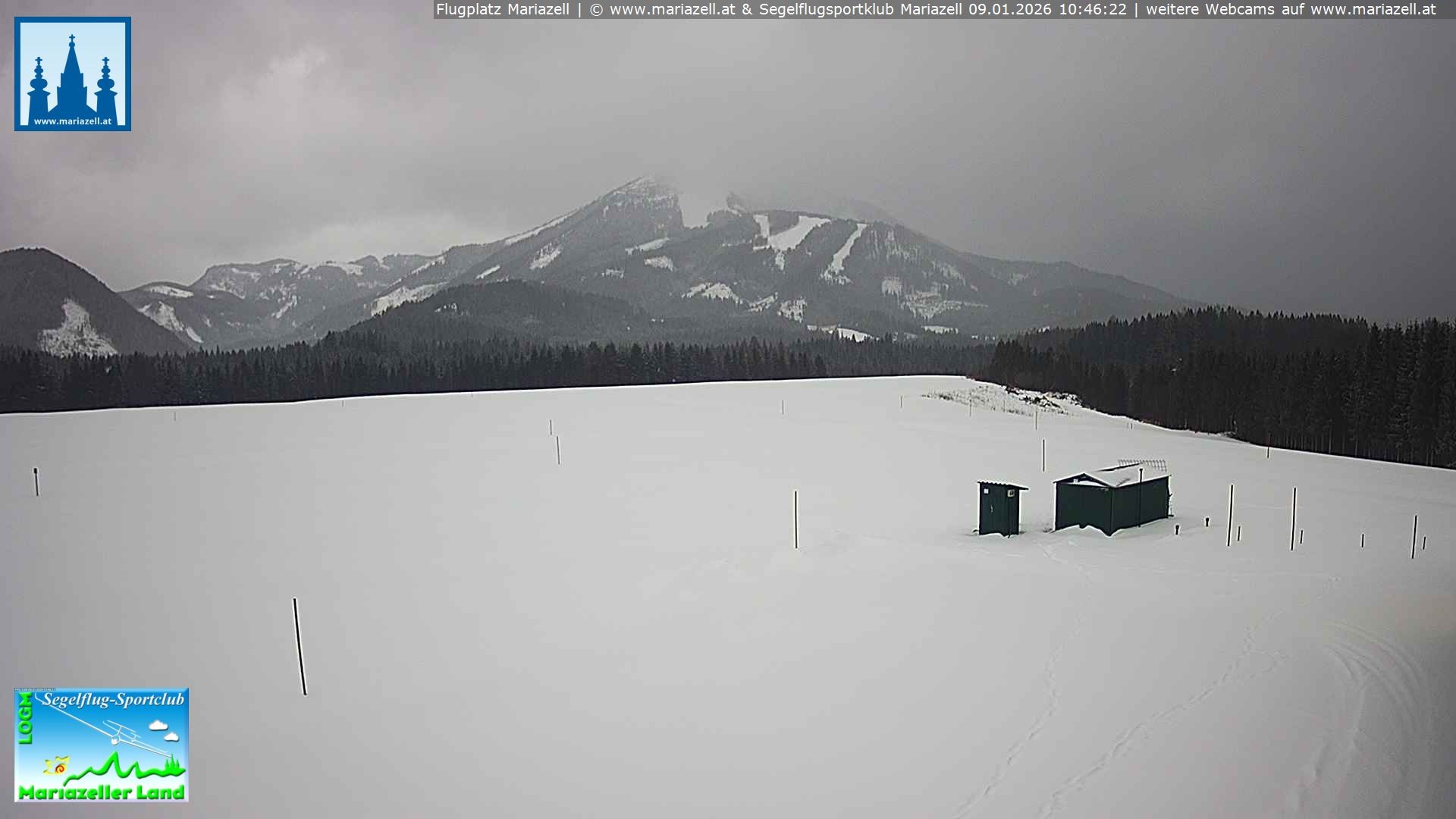 Archiv Foto Webcam Flugplatz Mariazell Blick Richtung Nordwesten